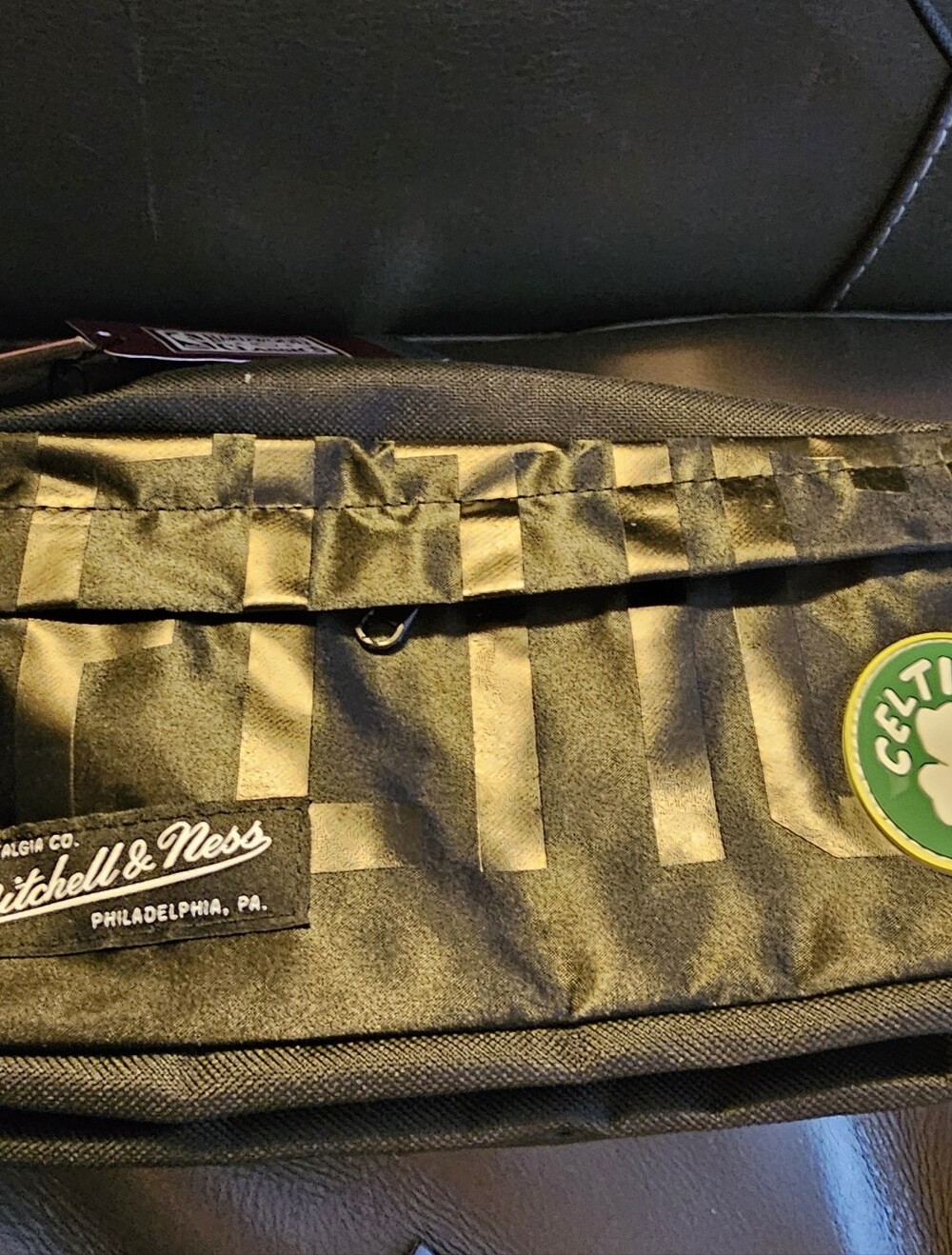 Mitchell & Ness Black and Green  Fanny8 Bag with Celtics Patch